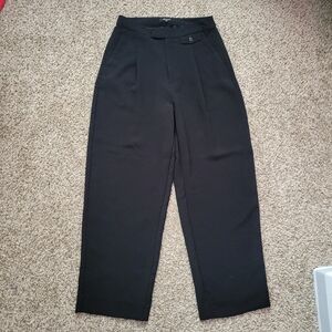 Madewell The Rosedale High Rise Straight Pant Crepe Pants Trousers Black Size 4
